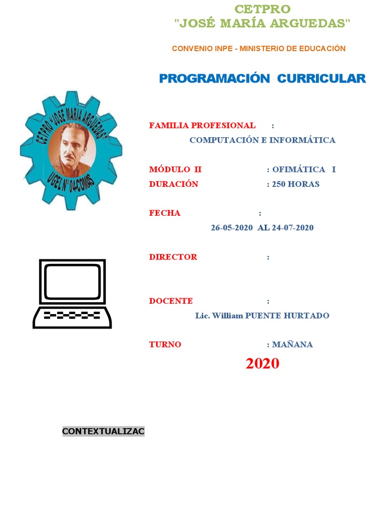 Programacion Módulo Ii - Ofimática I 250H 2020 | PDF