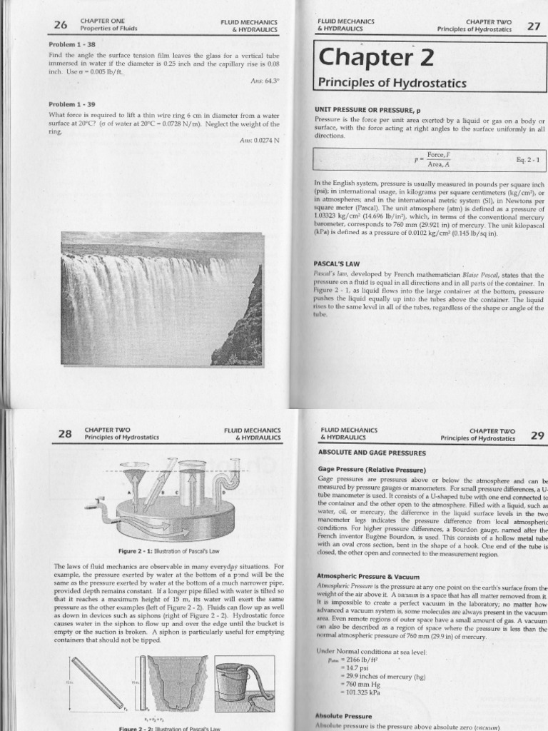 Hydrostatics Principles in Fluid Mechanics | PDF | Pressure | Pressure ...