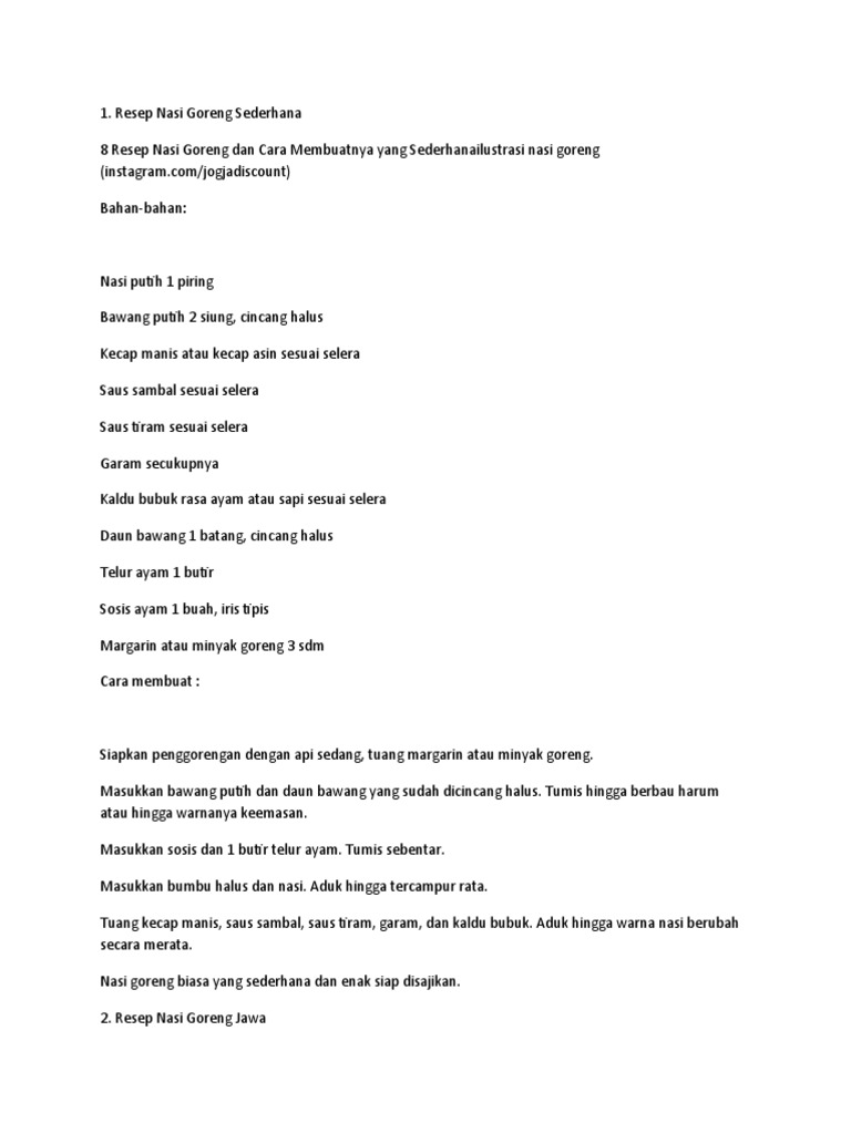 Nasi Goreng Resep Pdf