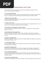 List of Fiber Testing Machine Used in Textile