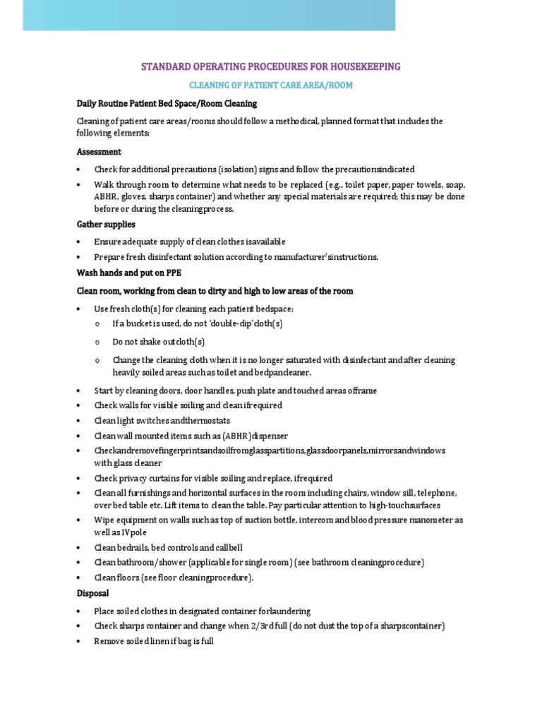 Housekeeping SOP PDF