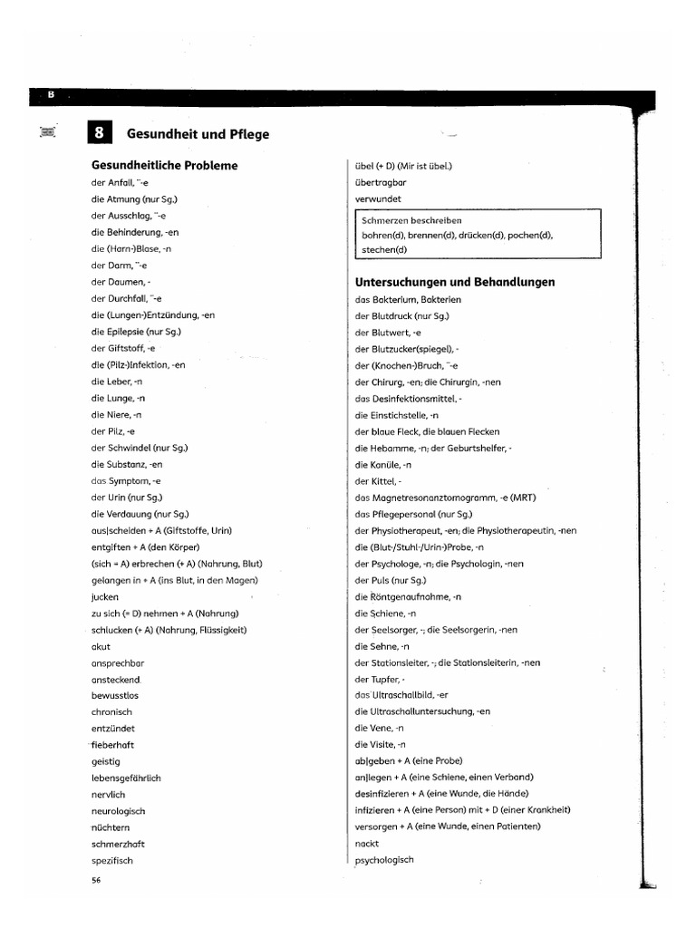 B2 Wortschatz Gesundheit PDF