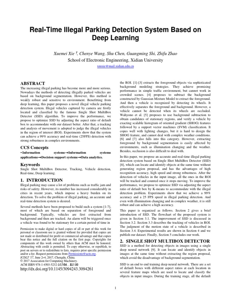 Real-Time Illegal Parking Detection System Based On | PDF | Deep ...