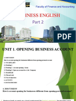 Unit 1. Opening Business Account