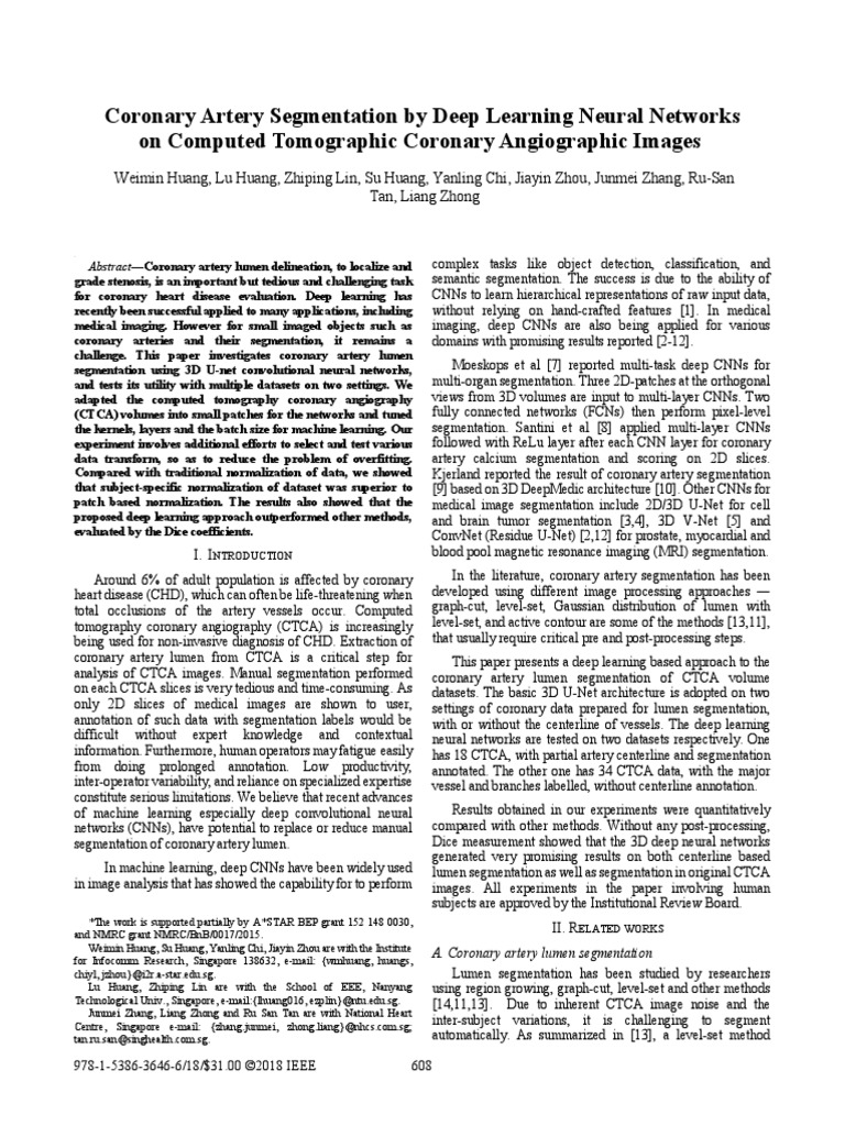 Deep Learning for Coronary Segmentation | PDF | Image Segmentation ...