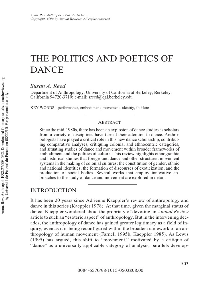 THE POLITICS AND POETICS OF DAN - Reed, Susan A | PDF