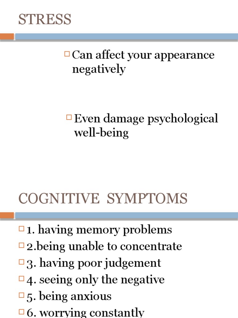 Cognitive symptoms-STRESS | PDF