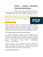 Tujuan Promosi - Contoh, Manfaat, Fungsi Dan Bentuk Bentuknya