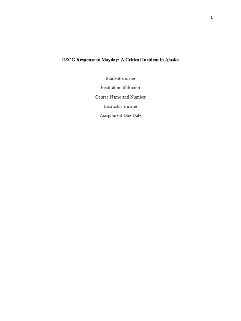USCG Response To Mayday PDF United States Coast Guard Incident