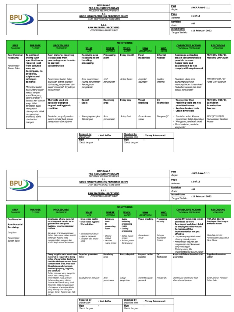 5.1.1.07 Penerimaan Bahan Baku 11-02-22 | PDF