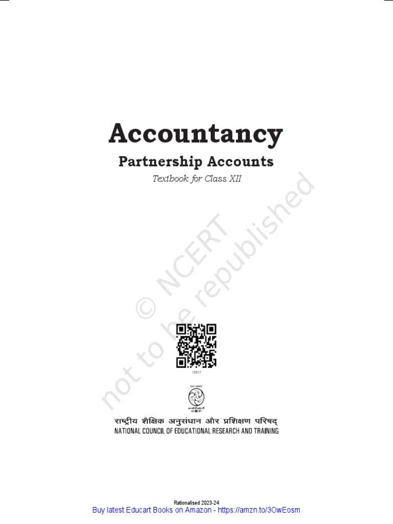 NCERT Class 12 Accountancy Book (Part I) PDF