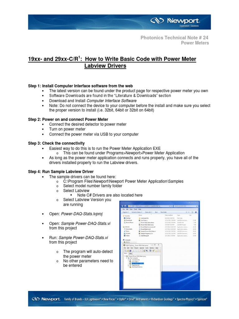 Tech Note 24 How To Write Basic Power Meter Code With Labview Drivers PDF