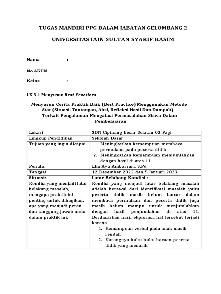 Kunci Jawaban Tugas Mandiri PPG Kemenag 2025