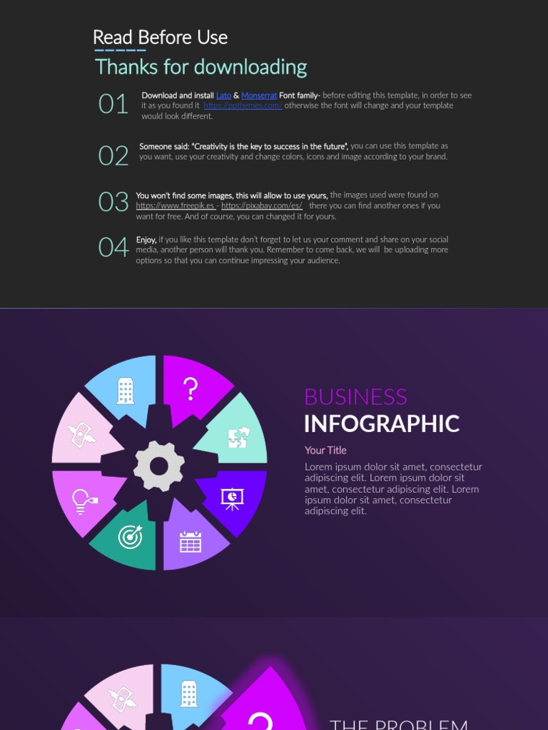 Circle infographic on powerpoint with morph transition pdf