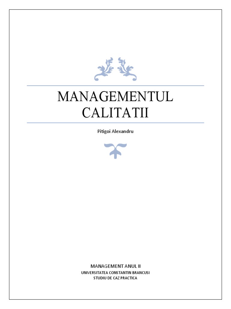 Managementul Calitatii | PDF