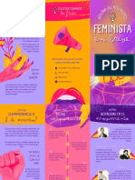 Tríptico Historia Movimiento Feminista Ilustrado Morado