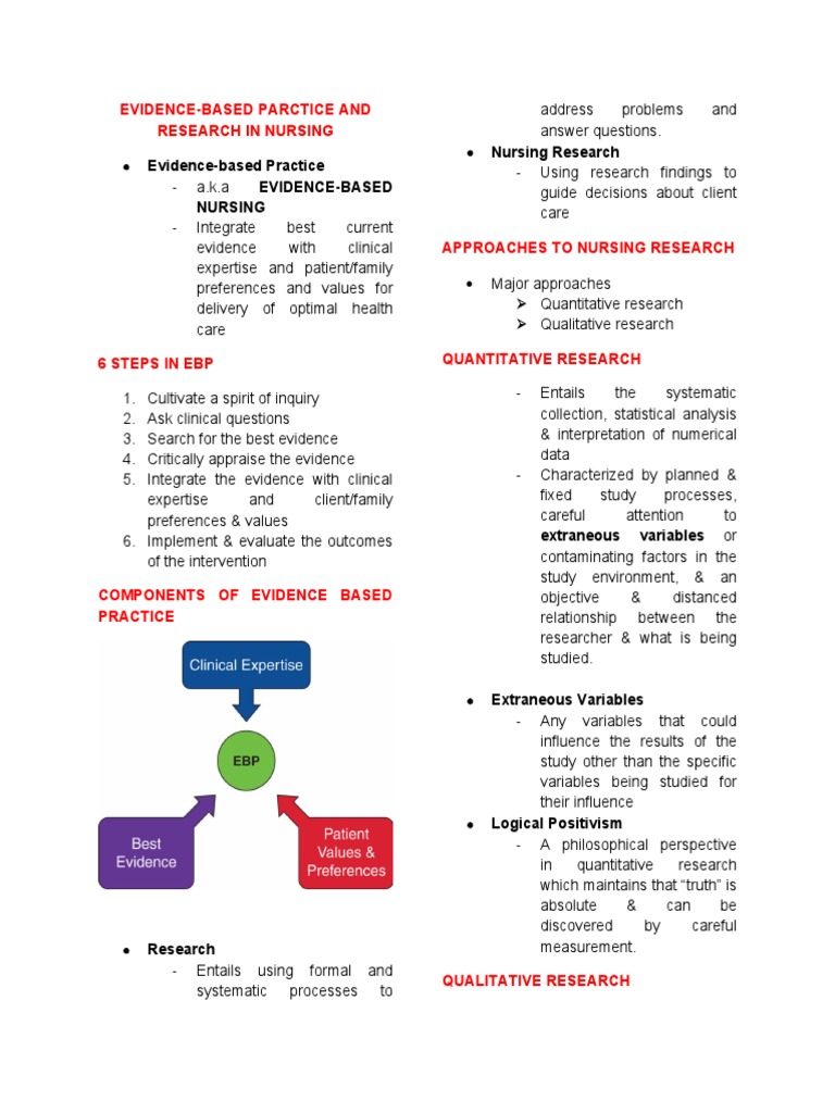 Evidence Based Nursing Research Pdf Statistics Evidence Based