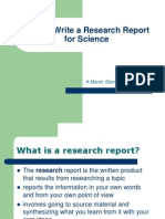 How To Write A Research Report For Science: K.Marsh, Glenforest Library