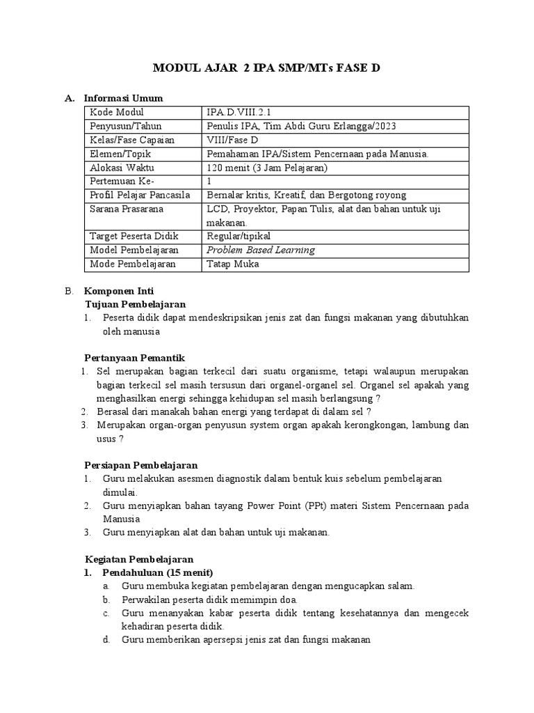 MA IPA Jilid 2 - Bab 2 - Sistem Pernapasan Pada Manusia | PDF | Karier ...