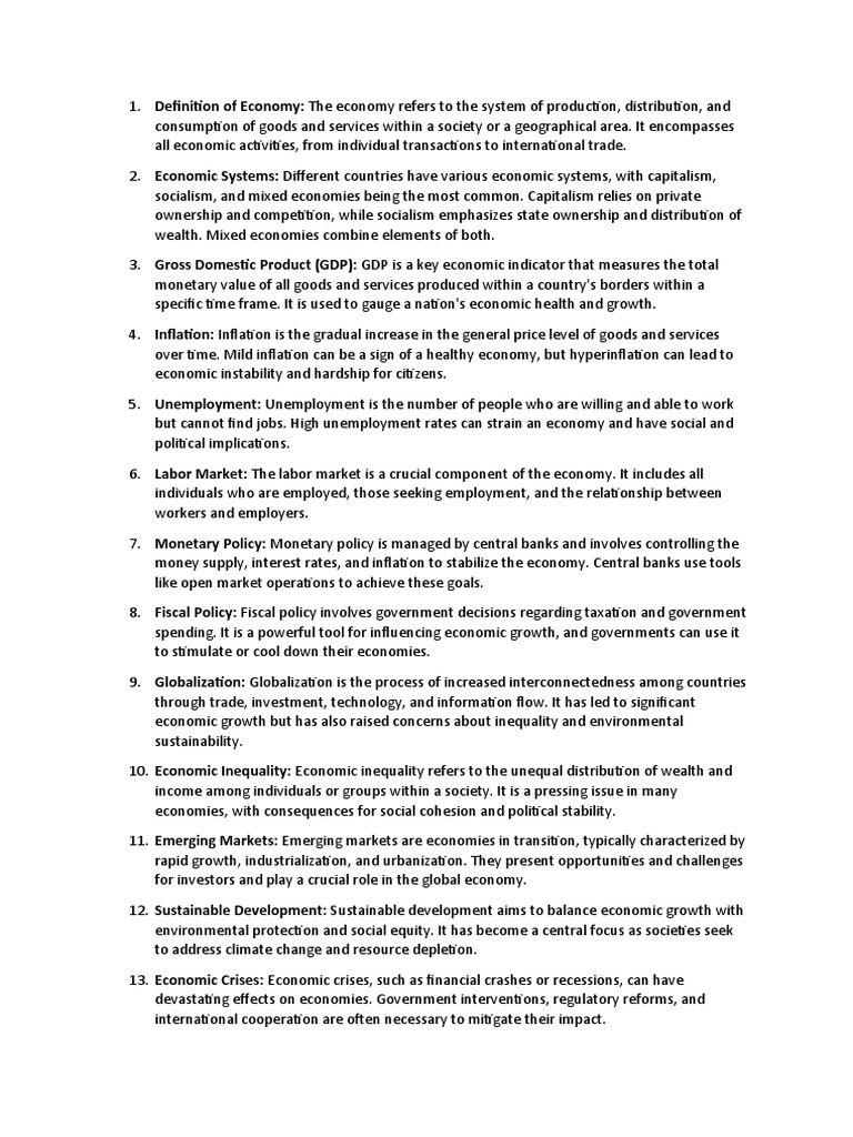 Simple Economy Definition Explained | PDF | Climate Change | Climate ...