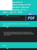 Effects of Awards of Compensation Made by The UN Administrative Tribunal Advisory Opinion of I.C.J. Date: July 13, 1954