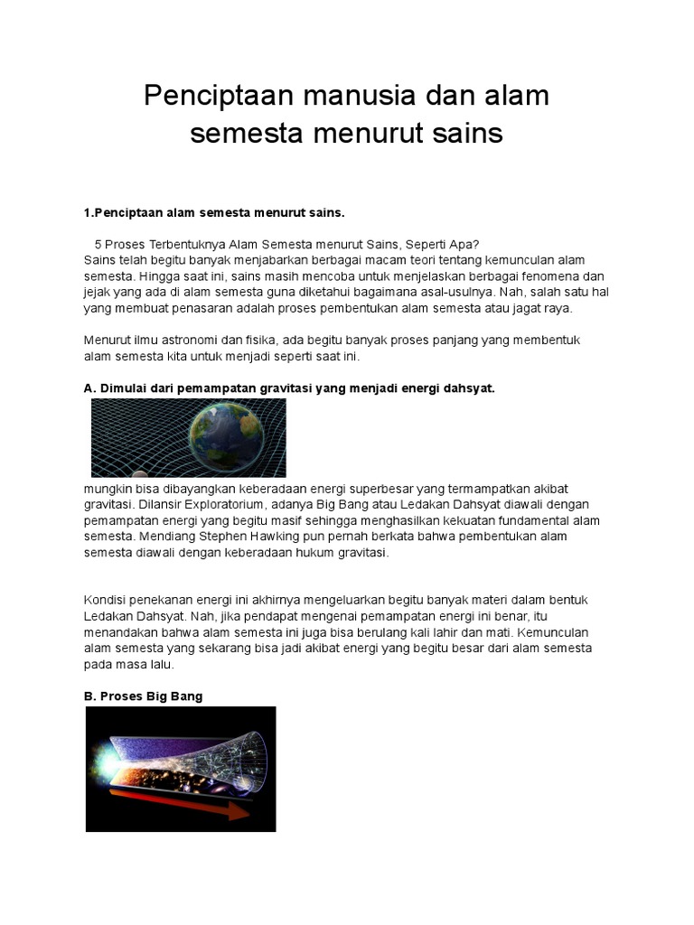 Penciptaan Alam Semesta dan Manusia | PDF