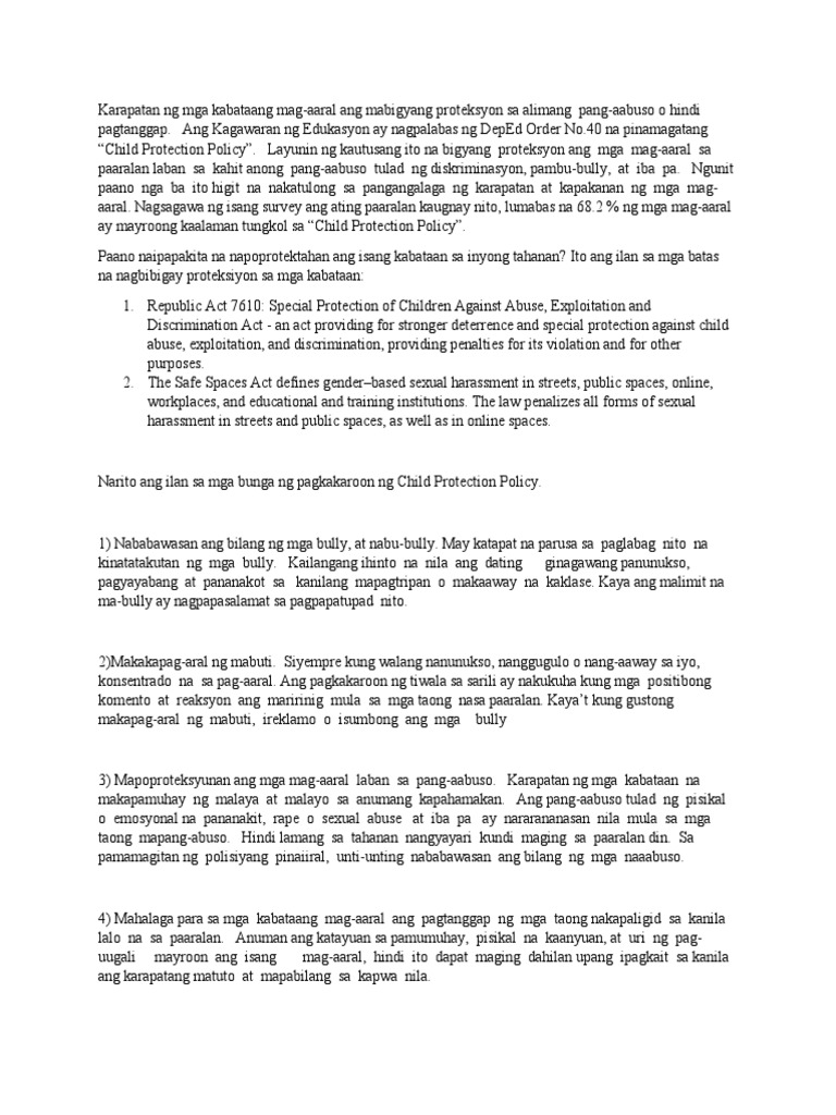 Child Protection Policy | PDF