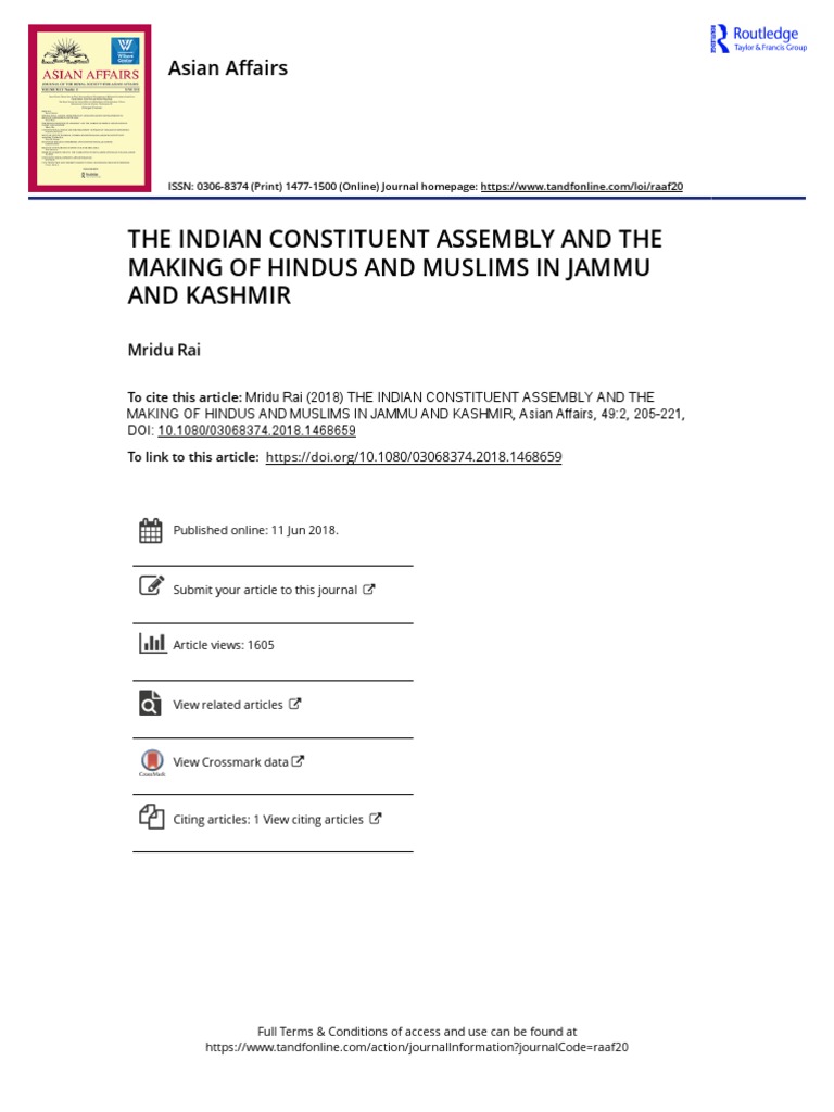 The Indian Constituent Assembly and The Making of Hindus and Muslims in