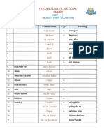 Checking Sheet Unit 1