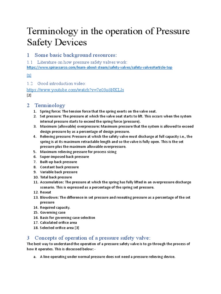 The Operation Of Pressure Safety Devices Download Free Pdf Pressure