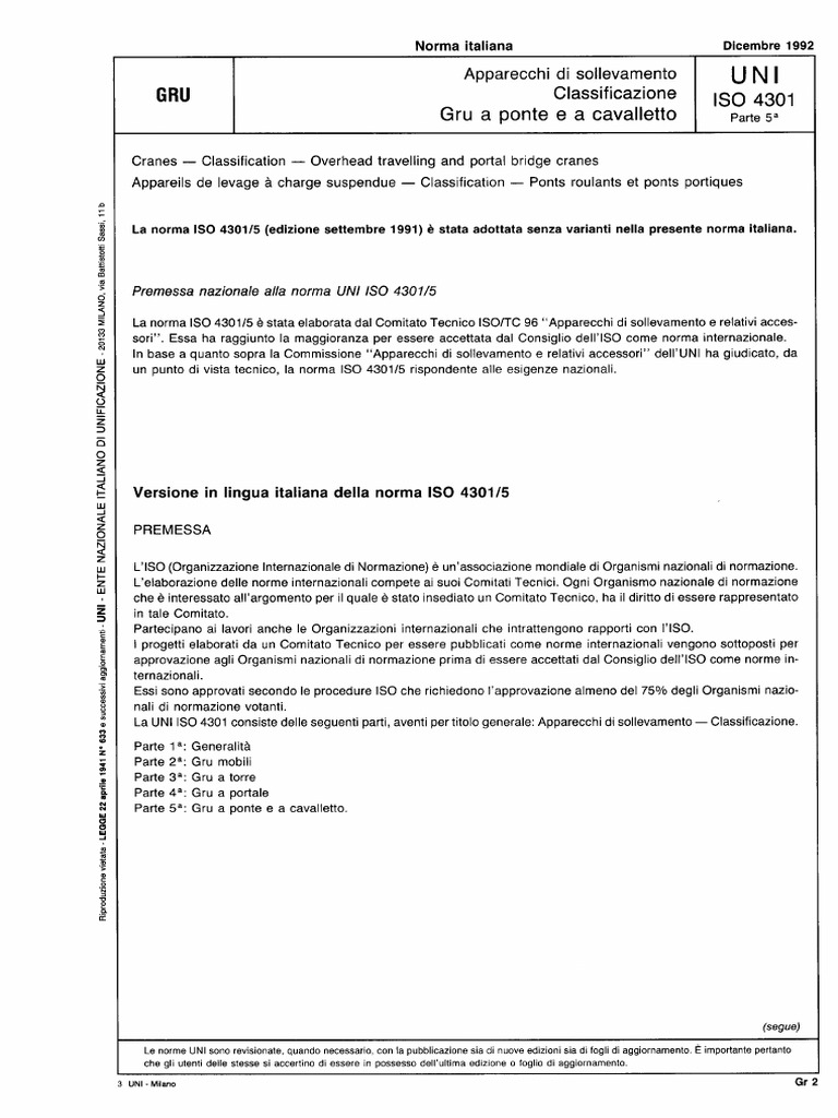Uni Iso 4301 - 5 - 1992 | PDF