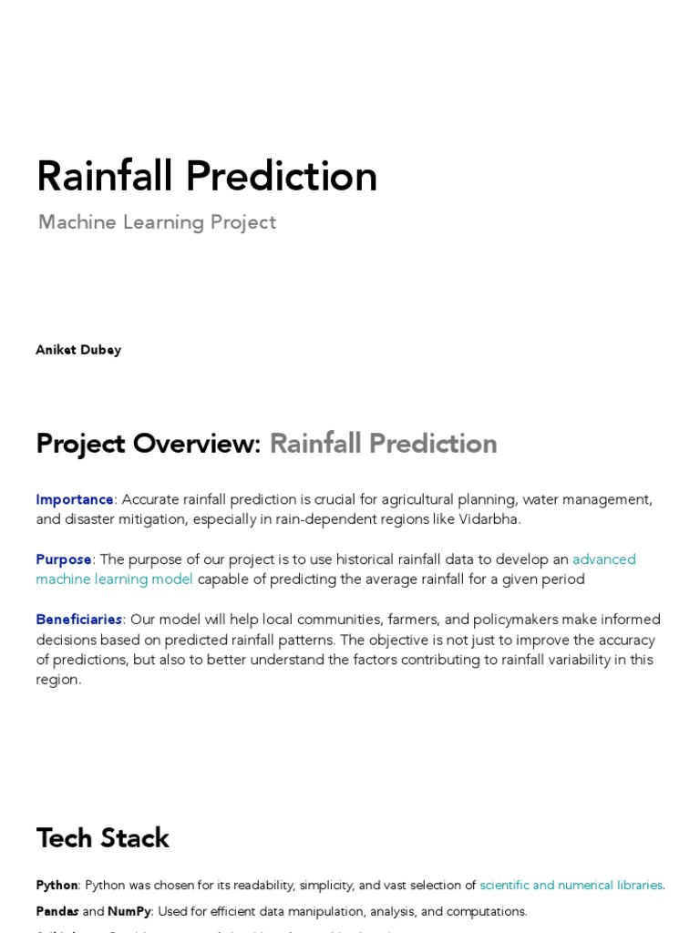Rainfall Prediction | PDF | Machine Learning | Prediction