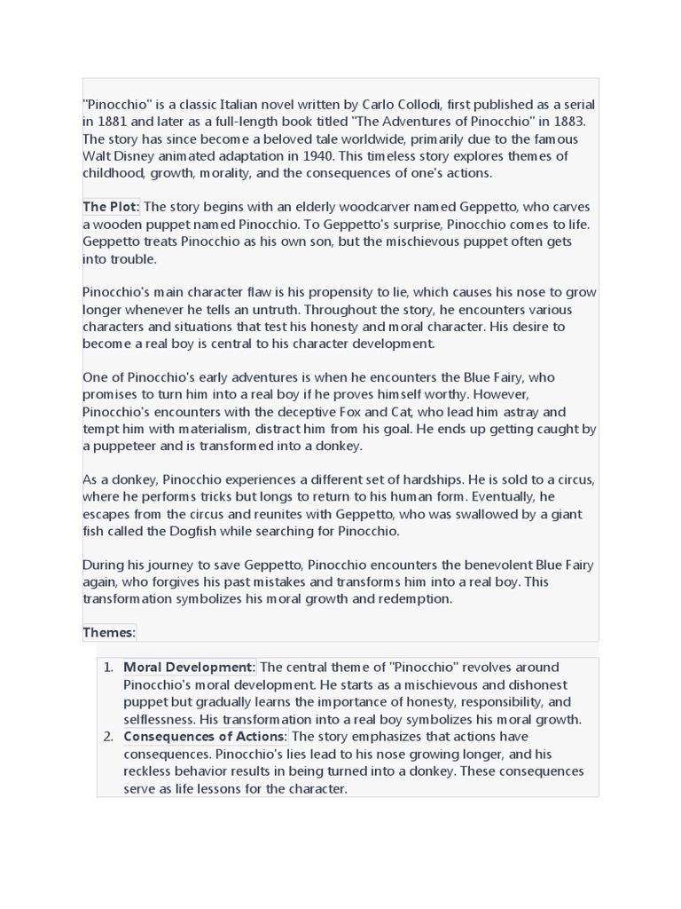 Pinokio Summary | PDF | Pinocchio