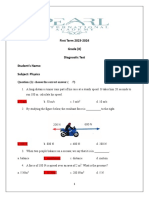 Diagnostic Test - Physics - Grade 8 (Answers)