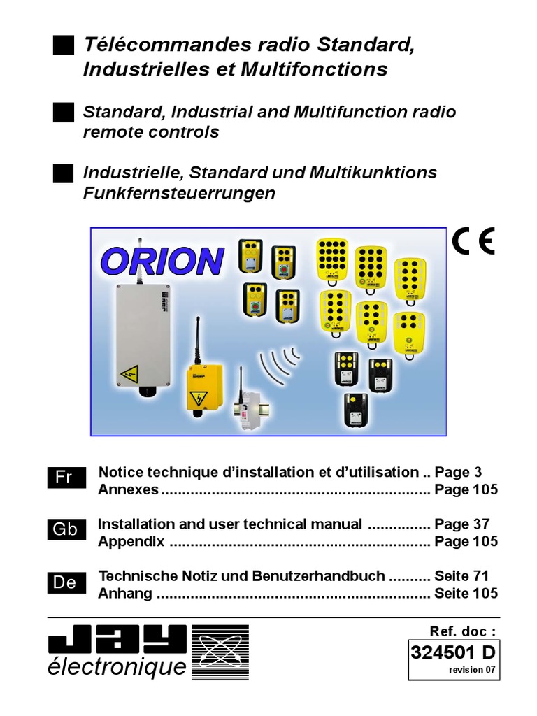Orion Grab Remote Control | PDF | Émetteur | Pile rechargeable
