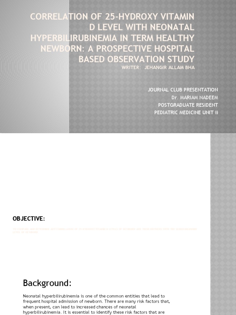 Correlation of 25Hydroxy Vitamin D Level With Neonatal