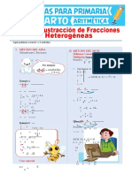 Suma y Resta de Fracciones Heterogéneas para Cuarto de Primaria