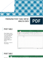 Penerapan PIVOT TABLE Untuk Analisa Data
