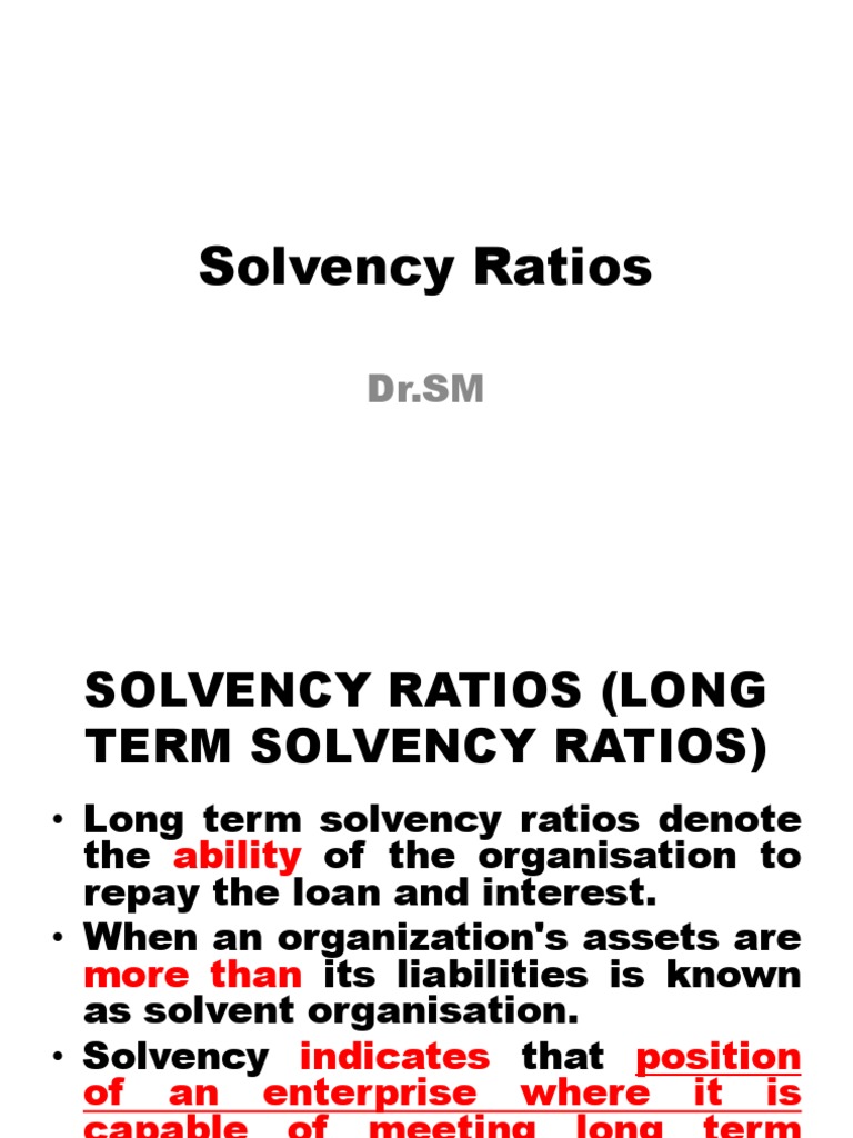 Solvency Ratios | PDF | Equity (Finance) | Dividend
