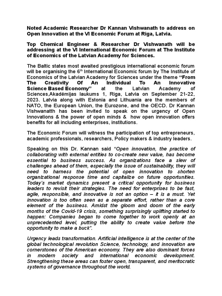 Noted academic researcher dr kannan vishwanath to address on open