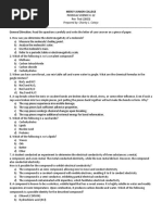 Physical Science Diagnostic Test