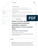 Pattern of Ocular Diseases Among Patients Attending Ophthalmic Outpatient Department - A Cross-Sectional Study