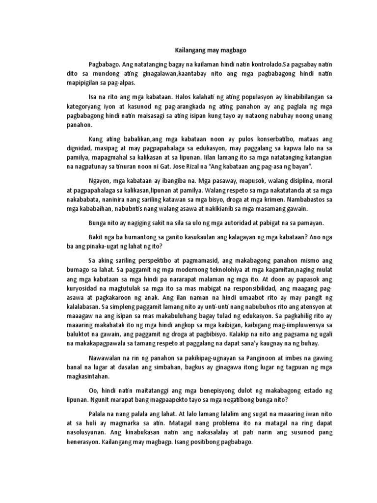 Column kailangang may magbago pdf