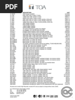 Preisliste TOA Pfund