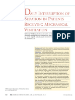 Daily Interruption of Sedation in Patients Receiving Mechanical Ventilation