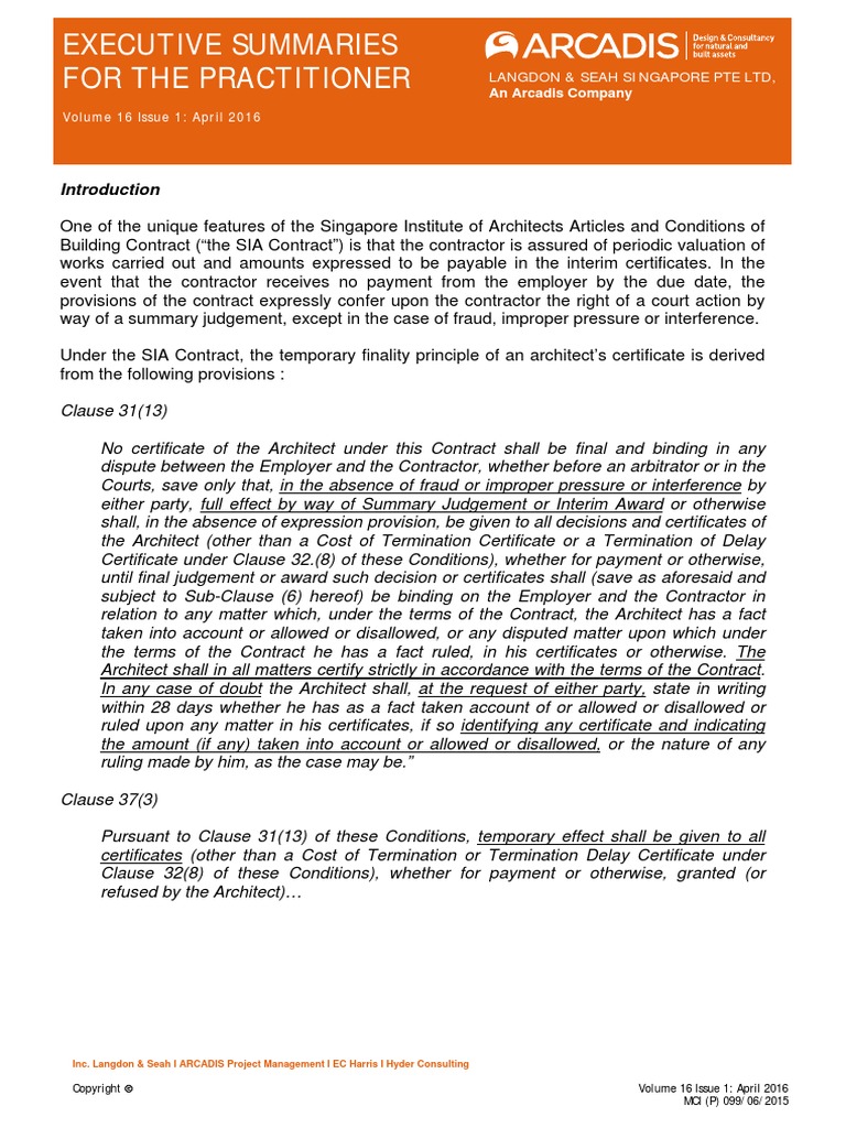 Executive Summary Singapore Institute Of Architects Articles And