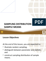 PSUnit III Lesson 1 Sampling Distribution of Sample Means