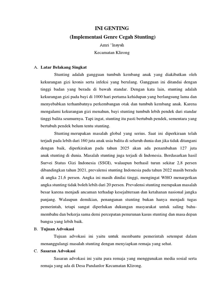 Contoh Proposal Advokasi | PDF