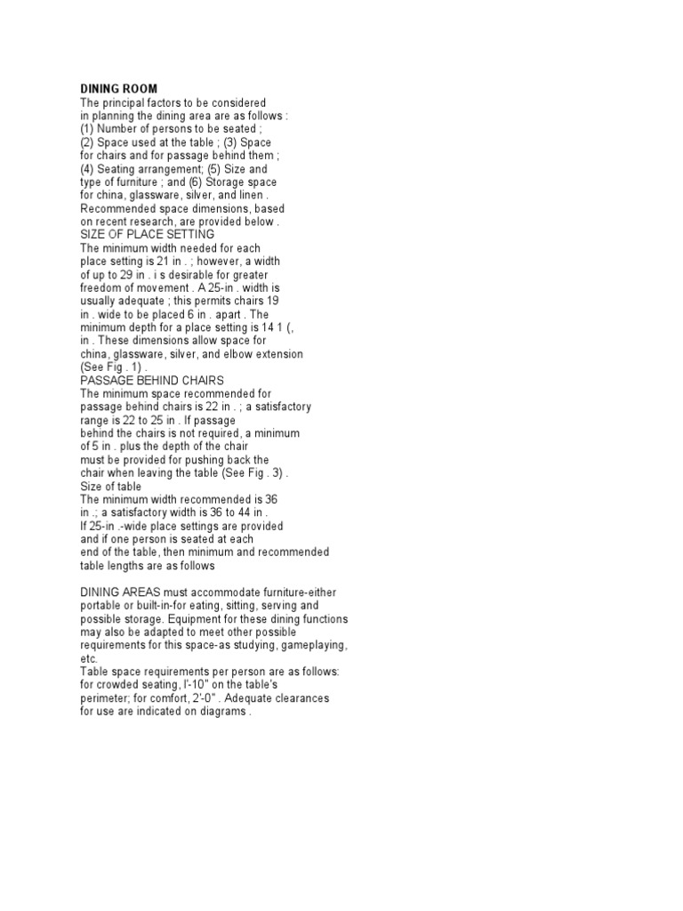 Dining Room and Kitchen Requirements PDF Kitchen Chair