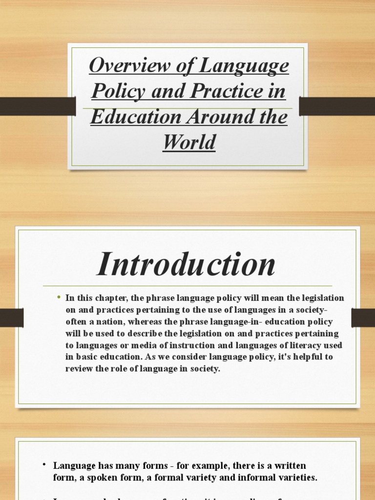 Global Language Policy in Education | PDF | Multilingualism | Literacy